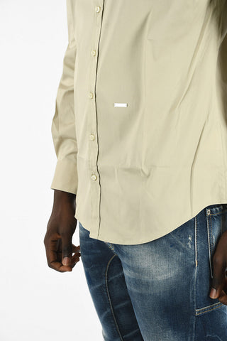 Spread Collar Popeline Shirt