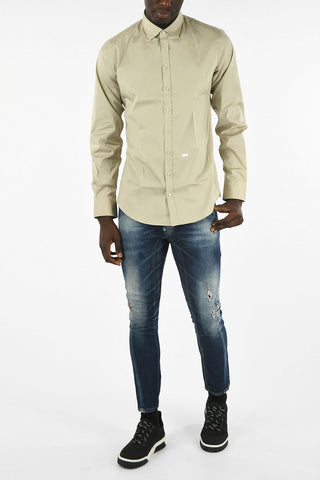 Spread Collar Popeline Shirt
