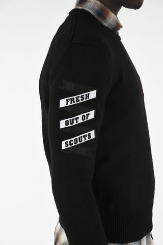 Crew-Neck Sweater with Embroidery