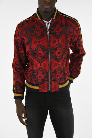 Bomber Hopsack con ZIp Frontale