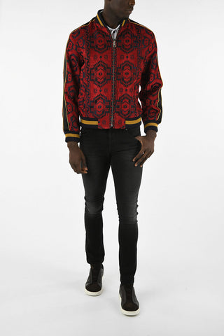 Bomber Hopsack con ZIp Frontale