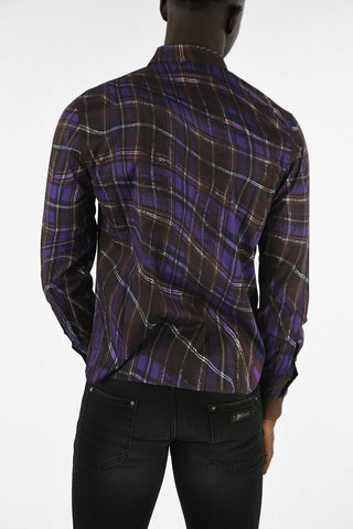 Snap Button Plaid Check Shirt