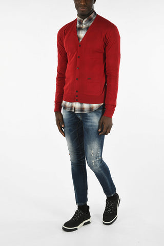 Cardigan in Lana Collo a V