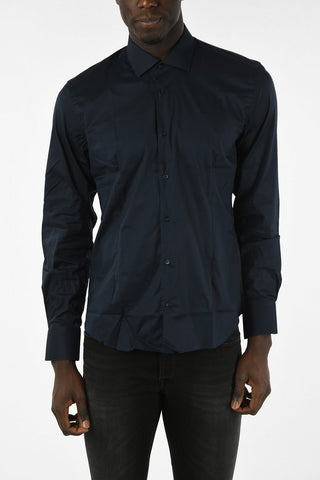 Camicia in Popeline con Collo Francese