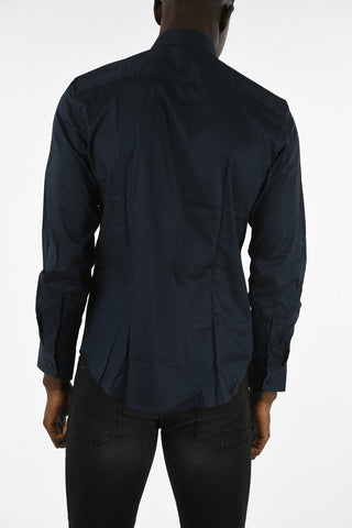 Camicia in Popeline con Collo Francese
