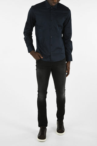 Camicia in Popeline con Collo Francese