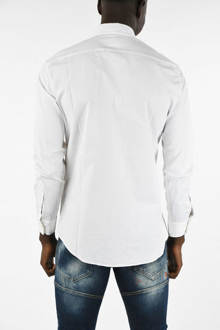 Spread Collar Embroidered Shirt