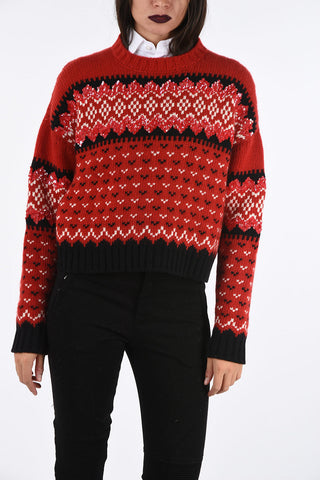 Fair Isle Sweater with Sequined Embroideries