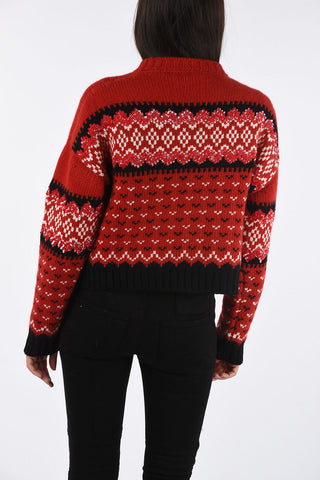 Fair Isle Sweater with Sequined Embroideries
