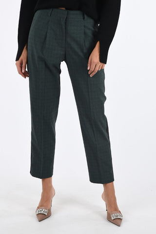Pantaloni Tartan con Bande Laterali a Contrasto
