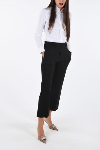 Stretchy Wool Flare Pants
