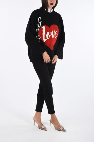 maglia girocollo D&G IS LOVE in cashmere