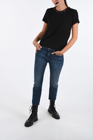 T-shirt con Ricamo di Paillettes