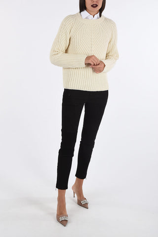 crochet crew-neck sweater
