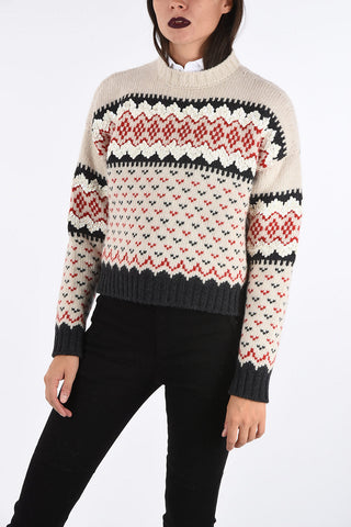 Fair Isle Sweater with Sequined Embroideries