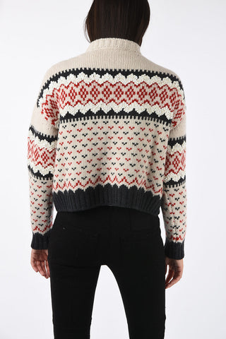 Fair Isle Sweater with Sequined Embroideries