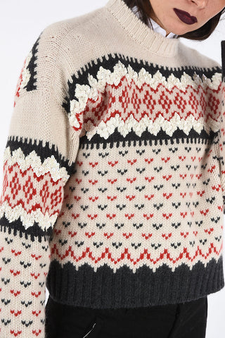 Fair Isle Sweater with Sequined Embroideries
