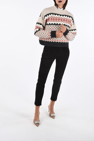 Fair Isle Sweater with Sequined Embroideries