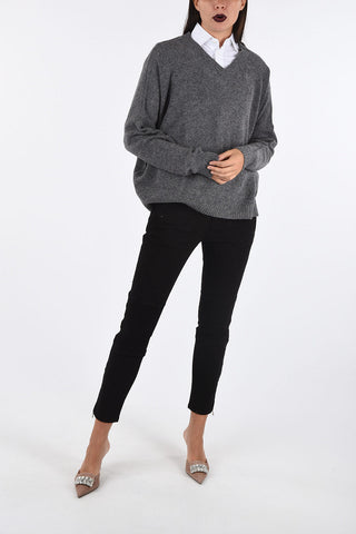 V neck Flared Sweater