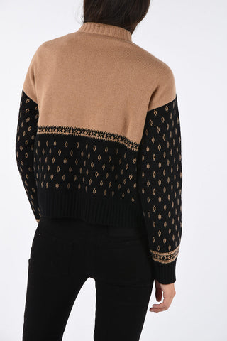 Crewneck Sweater with Sequined Embroidery