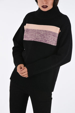 Maglia Color Block Collo Alto