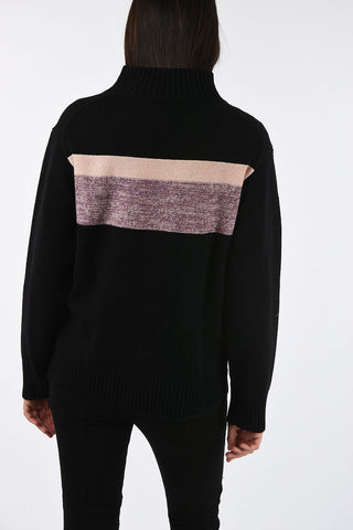 Color Block Turtleneck Sweater