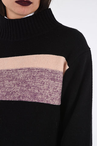 Color Block Turtleneck Sweater
