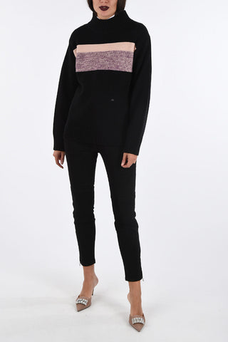 Color Block Turtleneck Sweater