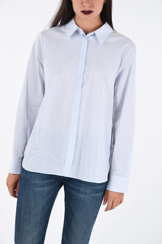 Camicia Pinstripe con Abbottonatura Nascosta
