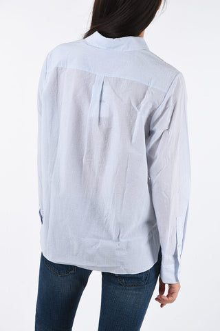 Camicia Pinstripe con Abbottonatura Nascosta