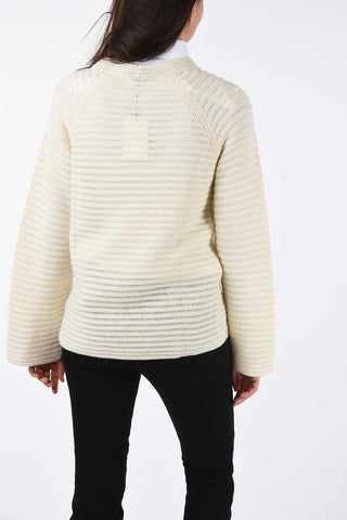 crochet cashmere crew-neck sweater