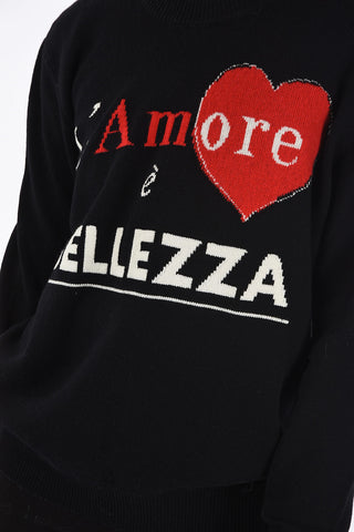 Cashmere L’AMORE è BELLEZZA Crewneck Sweater
