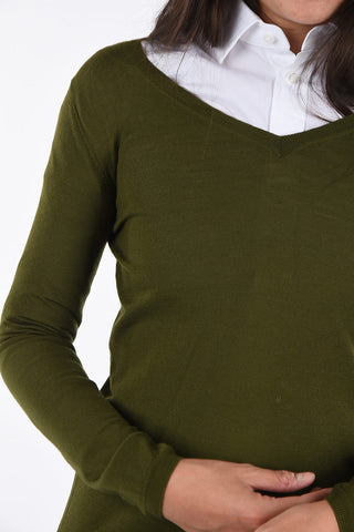 maglia scollo a V in lana