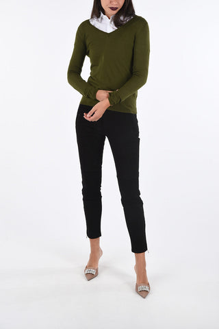 maglia scollo a V in lana
