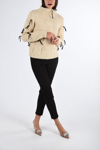 maglia collo alto HINAGIKO a trecce