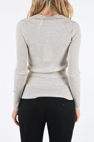 Ribbed wool lurex LOULUX chocker sweater