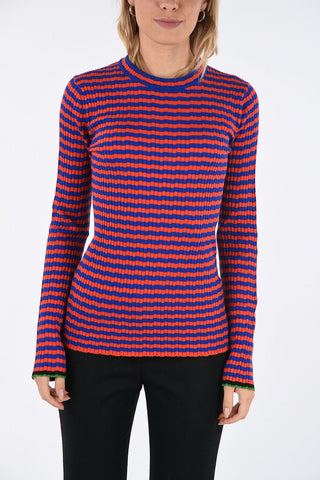 Striped Silk and Cashmere crew-neck sweater