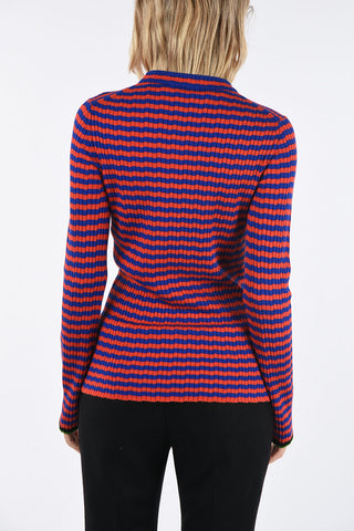 Striped Silk and Cashmere crew-neck sweater