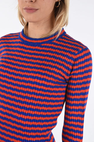 Striped Silk and Cashmere crew-neck sweater
