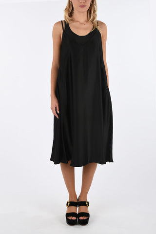 vestito shift midi con scollatura a v sulla schiena