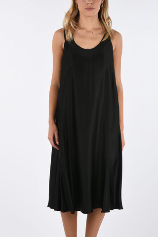 vestito shift midi con scollatura a v sulla schiena
