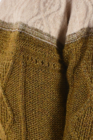 lurex cable knit crew-neck sweater