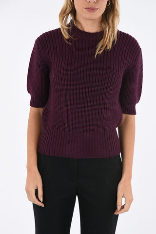 Short Sleeve crochet crewneck sweater