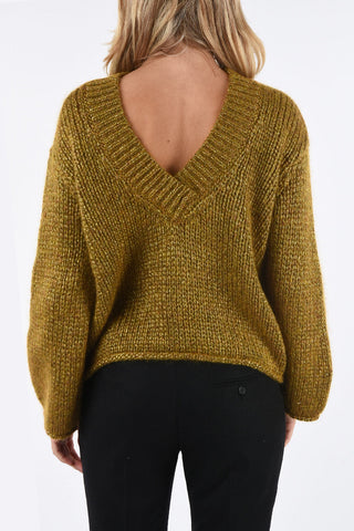Deep Open Back Lurex Sweater