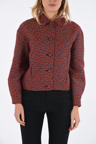 jetted pocket embroidered bolero jacket