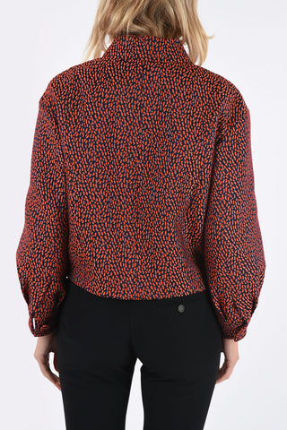 jetted pocket embroidered bolero jacket