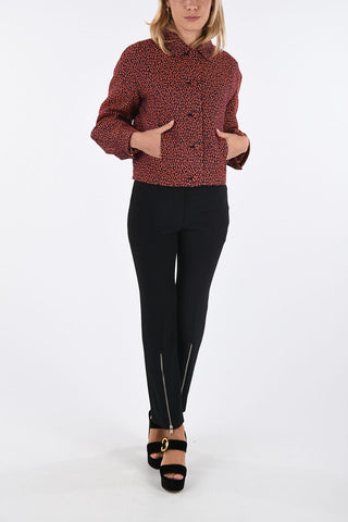 jetted pocket embroidered bolero jacket