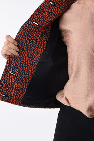 jetted pocket embroidered bolero jacket