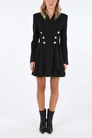 Double Breasted Tuxedo Mini Dress with Jewel Buttons