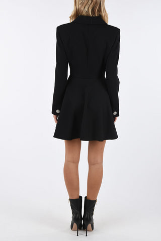 Double Breasted Tuxedo Mini Dress with Jewel Buttons